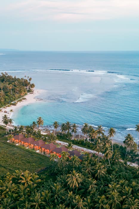 The bay below the villas