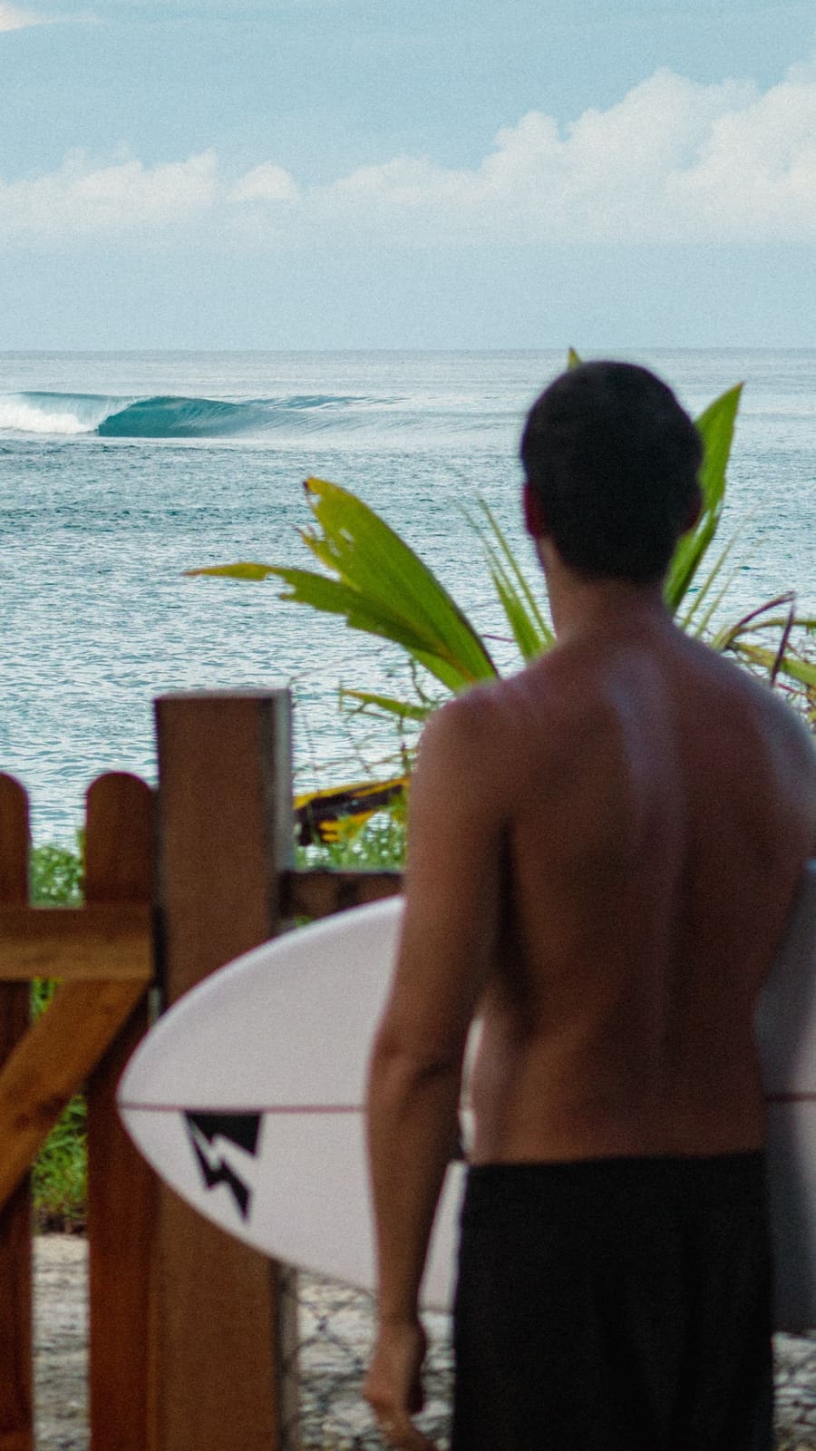 Bintang's peeling in front of the villas